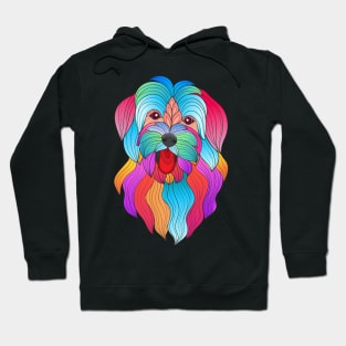 colored stylized dog head Hoodie